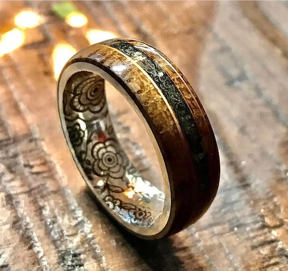 Minter + Richter | Wooden Wedding Rings - Fan the Flame Titanium Wedding  Rings