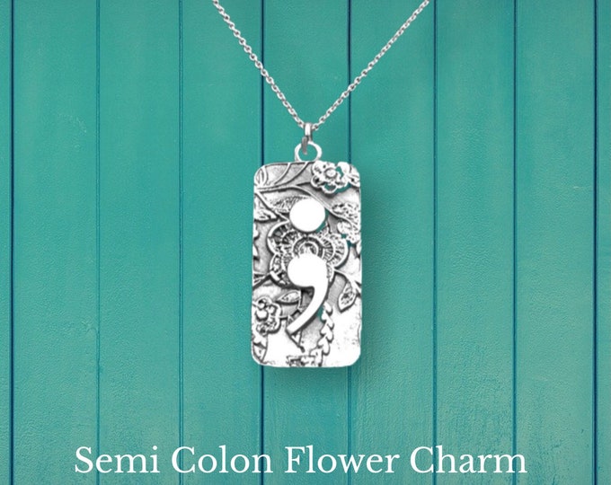 Semicolon Flower Awareness Pendent