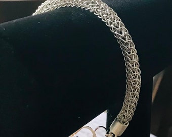 Sterling Silver Viking Knit Bracelet - Women's - Hand woven - Handmade