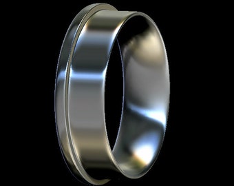 Edge Ring Core, Comfort Fit, Sterling Silver, For Ring Making