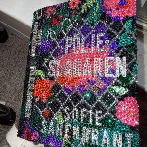 rhinestone bedazzled book cover full front/spine