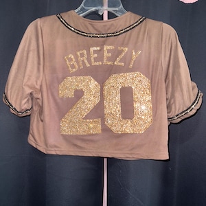 Jersey personalizado con brillantes diamantes de imitación