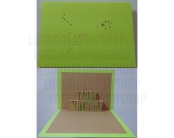 00031 - Digital File - Pisces Birthday Pop-up Card