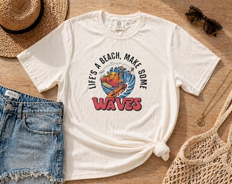 Life’s a Beach Skeleton Surf Tee Shirt – Make Some Waves