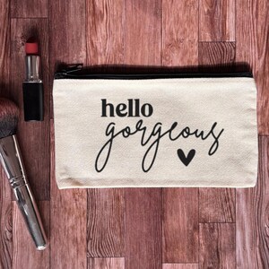 Personalized Canvas Makeup Pouch – 8.3” x 4.7” | Custom Design Options | Travel Cosmetic Bag