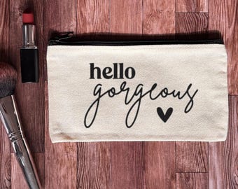 Personalized Canvas Makeup Pouch – 8.3” x 4.7” | Custom Design Options | Travel Cosmetic Bag