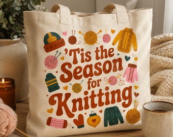 Bolso de punto navideño / Proyecto de lana para las fiestas