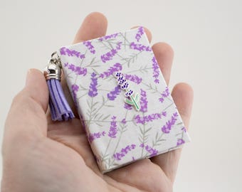 Lavender Miniature Book Keychain Bag Charm