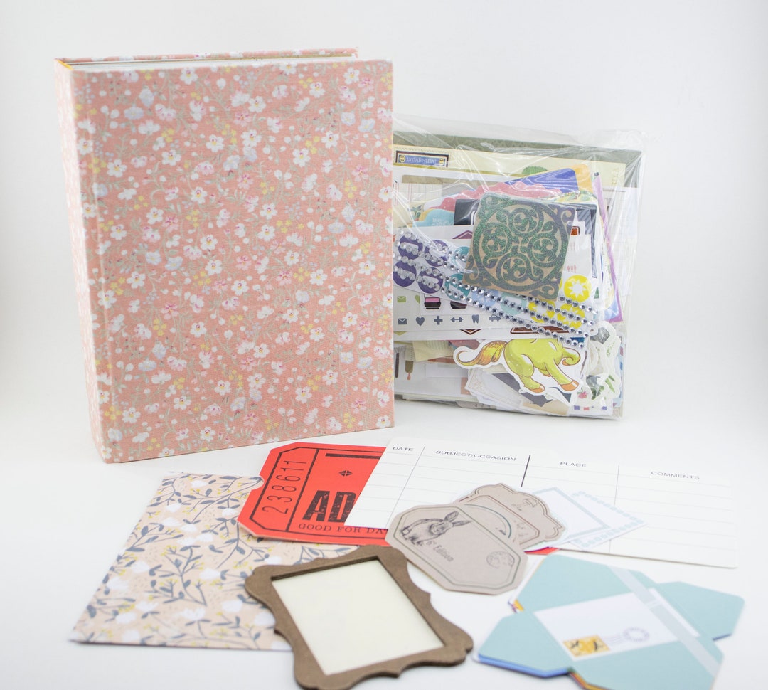 Flower Junk Journal Kit With Ephemera Pack Handmade Art Journal - Etsy