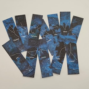 Zodiac Bookmark Set Instant Download Astrology Printable Bookmarks Zodiac Sign Bookmark Pack Gift