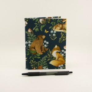 Woodland Animals Whimsical Cottage Core Journal Diary Handmade Notebook Stationery