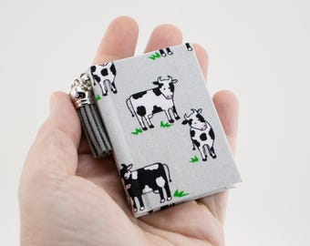 Cow Miniature Book Keychain Bag Charm