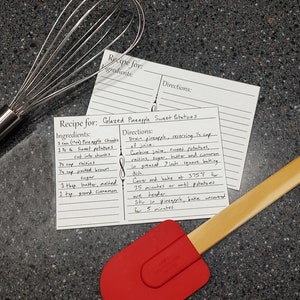 Printable Recipe Cards Simple Recipe Cards Instant Download Minimalist Recipe Cards
