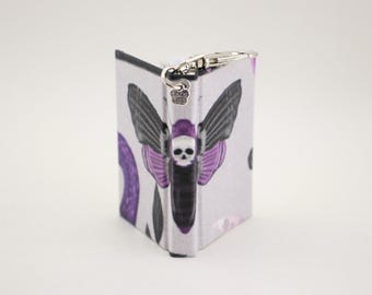 Moth Miniature Book Keychain Bag Charm