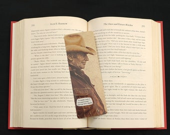 Cowboy Bookmark Western Bookmark Laminated Bookmark Upcycled Bookmark Booklover Gift Handmade Bookmark Quote Bookmark Stationery