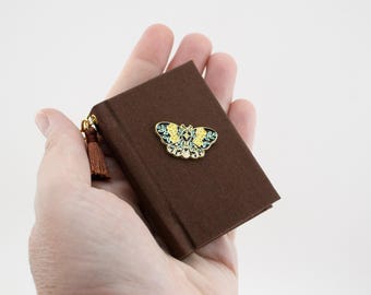 Moth Miniature Book Keychain Bag Charm