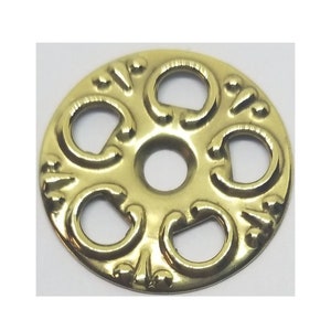 Stamped Brass BACKPLATE Victorian bail pull pierced rosette fancy decorative back plate antique old vintage