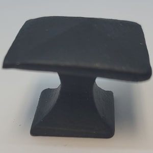 1&quot; Square Cast Iron Mission A&C Style Pyramid 1-1/4&quot; black knob pull rustic desk small cabinet drawer handle modern fancy antique vintage