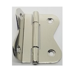 May include: A silver butterfly hinge with a polished finish. The hinge has two leaves and a central pin.