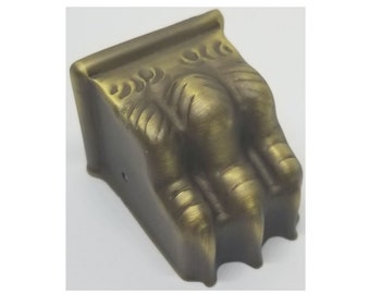 MEDIUM ANTIQUE BRASS stamped Claw foot toe leg cap piano stool table chair cart antique coffee buffet server