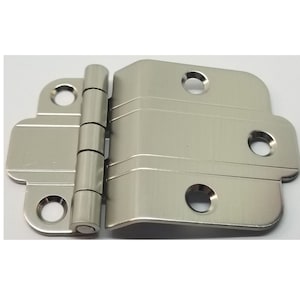 BRUSHED NICKEL 3/8&quot; Offset Mount Art Deco Cabinet Hinge line Modern Contemporary hoosier steam punk