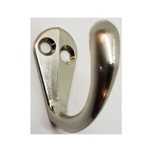 1.5&quot; SATIN NICKEL Small Jewelry Hook Front Mount Single shirt jacket hat brass tiny cast