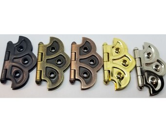 thumbnail image 2 of Oil Rubbed Bronze Butterfly Hinge - 2" X 2" Vintage Rustic Shell Design For Furniture 2 of 12
