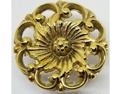 1.562 quot (1-9 16) Round Victorian Style Cast Brass Knob BOOKCASE Knob desk small cabinet drawer pull handle antique vintage old