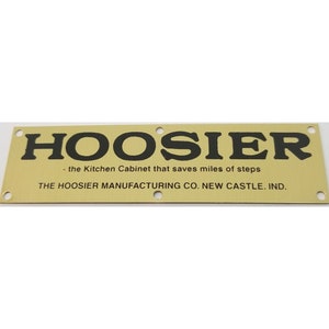 Solid Brass Hoosier Name plate Cabinet label badge saves steps sellers antique vintage furniture