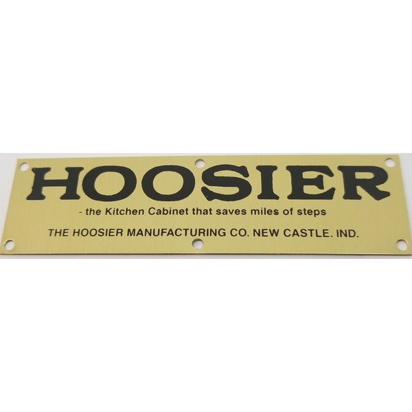Solid Brass Hoosier Name plate Cabinet label badge saves steps sellers antique vintage furniture