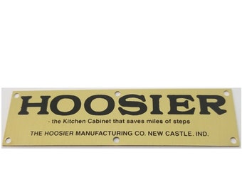 Solid Brass Hoosier Name plate Cabinet label badge saves steps sellers antique vintage furniture