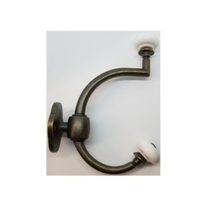Metal Fish Hook Double Wall Hook - Antique Brass Finish - Towel