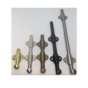 Small 3/8" half rod Heavy duty surface bolt latch slide lock latch french windows door dead cabinet antique nickel brass oil brushed black