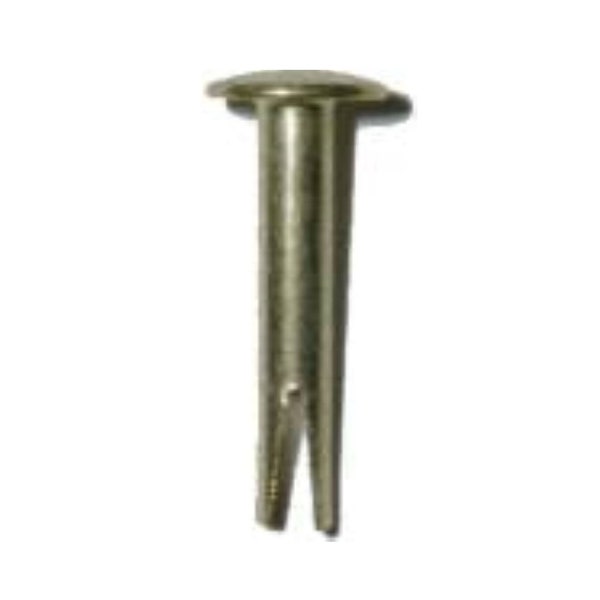 50 COUNT - 7/8"L X 3/8"D BRASS plated steel Split RIVETS Bifurcated 2 leg fasten join leather cloth case