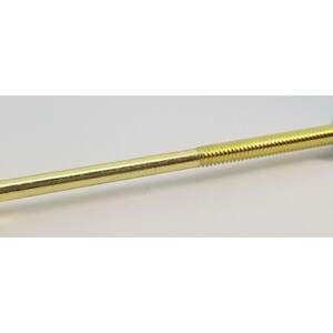 Two 3" Brass Pan Head Bolts flat nut smooth glass porcelain knob screw antique vintage old new