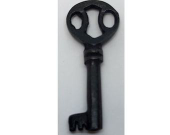 Steel Contoured Bow Skeleton Key Antique vintage retro old fancy decorative gold cabinet lock drawer door small