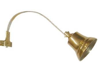 CAST BRASS Shopkeeper's Door Bell hanging alert fancy antique vintage old ring bump