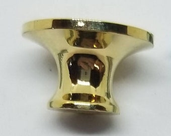 3/4" Polished Turned Solid Brass BOOKCASE Knob desk small cabinet drawer pull handle