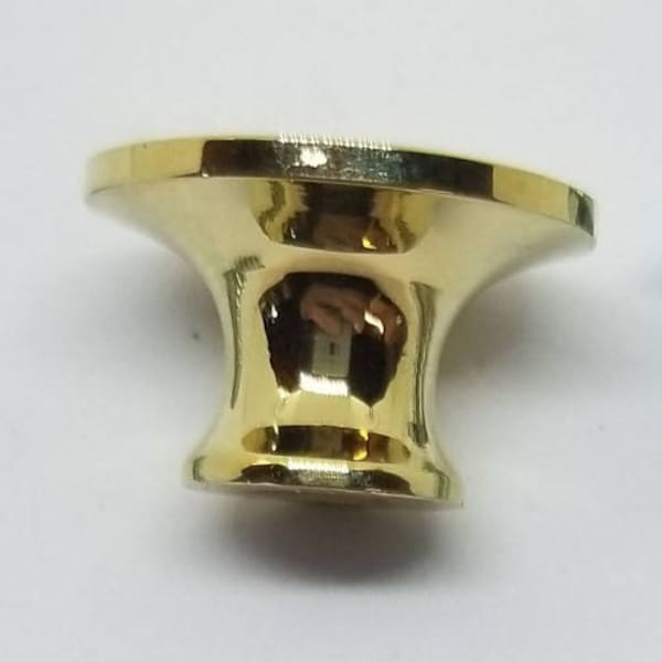 3/4" Polished Turned Solid Brass BOOKCASE Knob desk small cabinet drawer pull handle