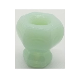 1" MILK GREEN JADE Hexagonal Glass Knob 1 inch Hexagon antique vintage old retro pan hoosier cupboard side door drawer cabinet