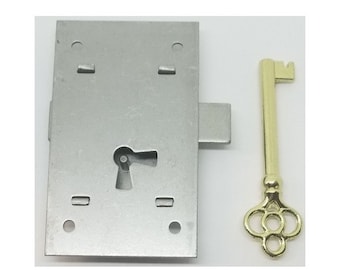 Large Polished Steel Non-Mortise Cabinet Lock