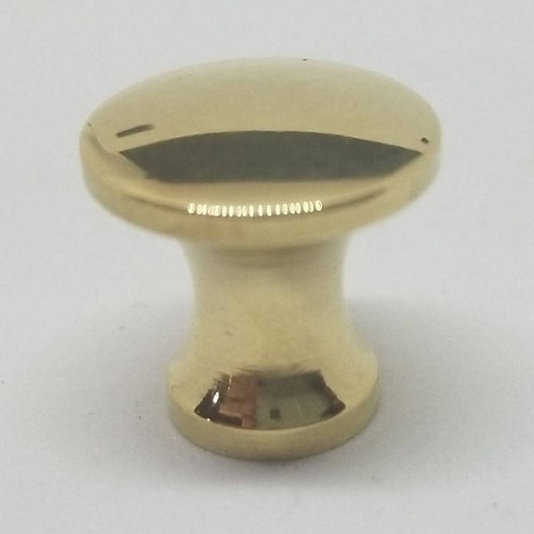 1/2" Polished Turned Solid Brass BOOKCASE Knob desk small cabinet drawer pull handle tiny antique vintage retro fancy decorative door