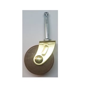 1.625&quot; (1-5/8) Inch wood caster seat cart chair wheel brass antique vintage old socket grip neck fancy