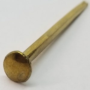 Brass Trunk Nails 1.5&quot; Long - (1/4 LB Bag) chest steamer antique vintage old tacks retro rustic patina