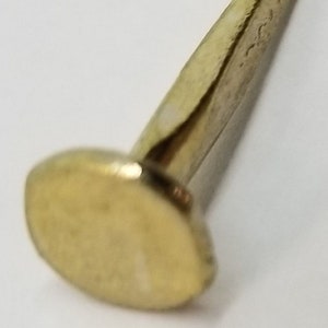 Brass Trunk Nails 3/4&quot; Long - (1/4 LB Bag) chest steamer antique vintage old tacks retro rustic patina