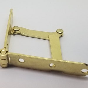 BRIGHT BRASS Steel Drop Front Drawer Stay Hinge chest trunk desk steamer vintage old