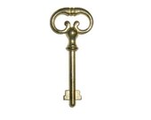Brass Plated Key for Roll Top Desk Lock - Polished Skeleton Antique vintage retro old rustic victorian