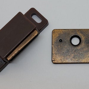 Brown & Black Plastic Magnetic Catch with Fixed Strike Plate lock mailbox cabinet curio glass