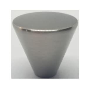 May include: A silver-toned, cone-shaped cabinet knob with a smooth, rounded top.