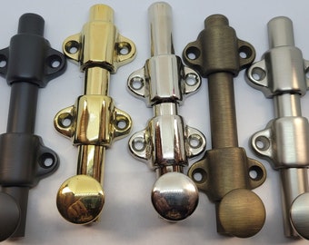 4/'/' Black//Silver Tower Bolt Door Shed Gate Lock Powder Coated Finish With Screws